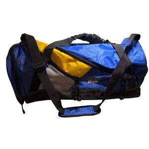 Blue & Yellow Bell Sports Duffel Bag Mesh Pockets & Adjustable Strap Travel 22"